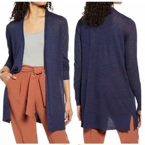 NWT Halogen Linen Blend Side Slit Cardigan